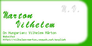 marton vilhelem business card