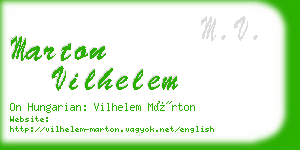 marton vilhelem business card